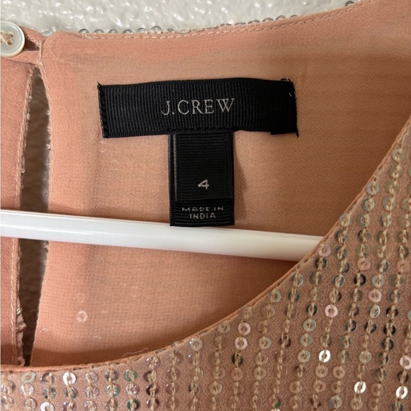 NWOT J CREW Blush Champagne Sequin Cap Sleeve Blouse - Picture 4 of 7